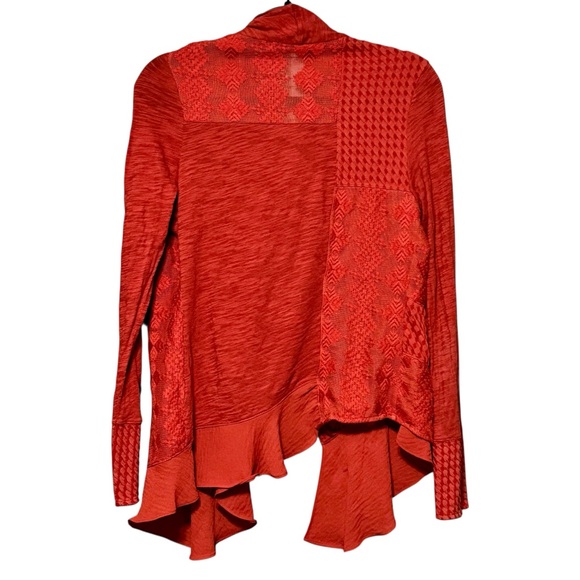 Meadow Rue Anthropologie Paso Doble Mixed Media Cotton Embroidered Cardigan - Picture 9 of 13